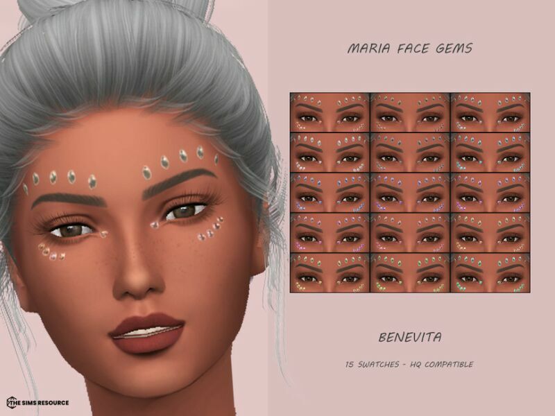 Maria Face Gems [HQ] By Benevita Sims 4 CC