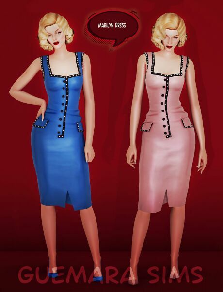 sims 4 cc marilyn dress 2