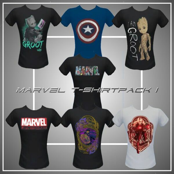 Marvel T-Shirtpack 1 By Christoph84 Sims 4 CC Download