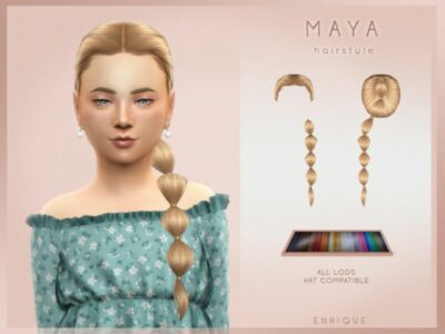 Maya Hairstyle (Child Version) By Enriques4 Sims 4 CC