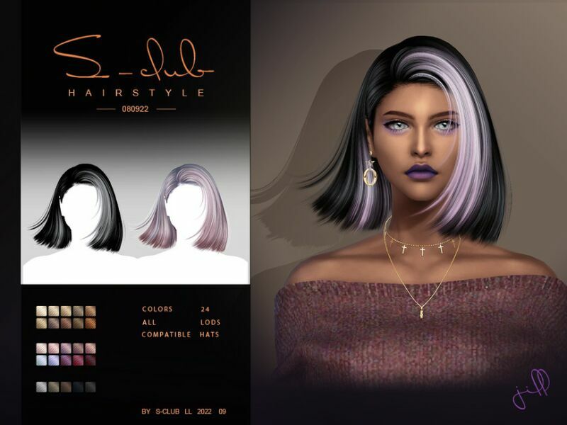 Medium Hairstyle (Jill) By S-Club By S-Club Sims 4 CC