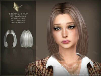 Medium-Long BOB Hairstyle – 009 By Aurummusik Sims 4 CC