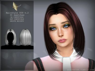 Medium-Long BOB Hairstyle – 009 V. 2 By Aurummusik Sims 4 CC