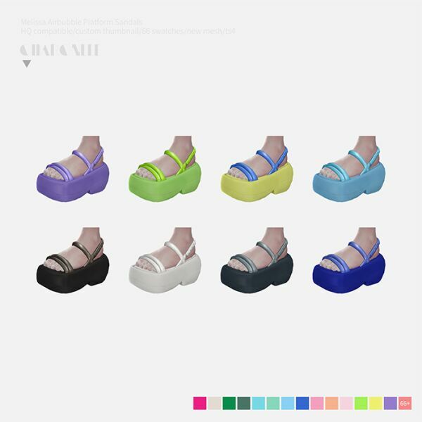 sims 4 cc melissa airbubble platform sandals by charonlee 3