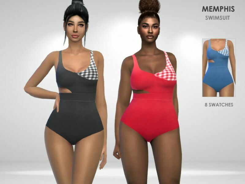 Memphis Swimsuit By Puresim Sims 4 CC