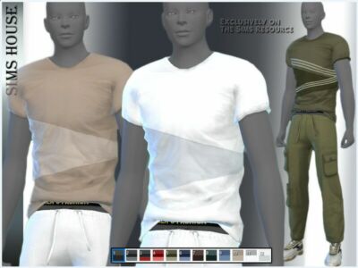 Men’S Colorblock T-Shirt Sims 4 CC