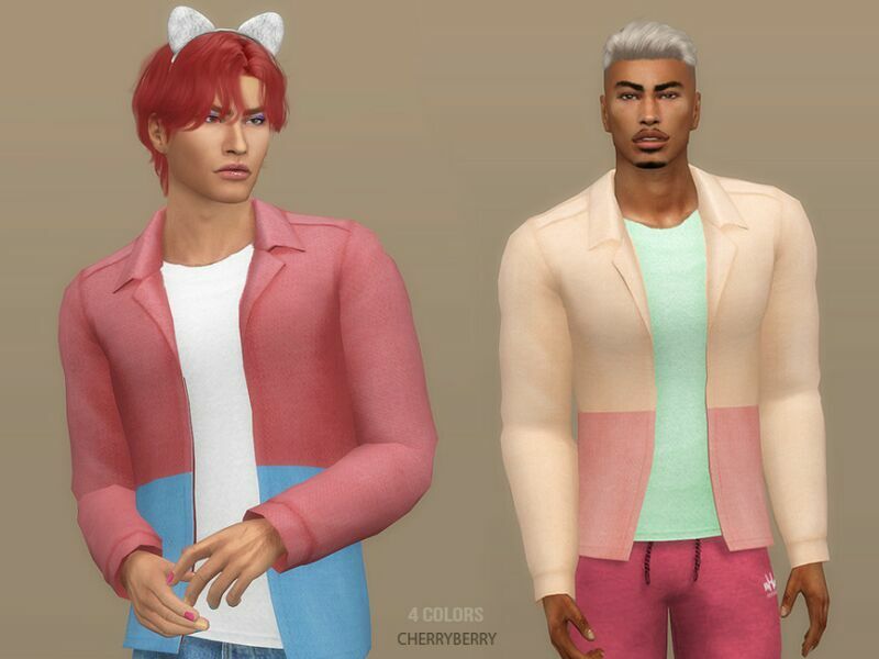 Men’S Fashion Pastel Jacket By Cherryberrysim Sims 4 CC