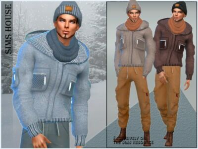 Men’S Jacket With Pockets And Hood Sims 4 CC