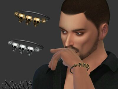 Mens Skull Charms Bracelet By Natalis Sims 4 CC