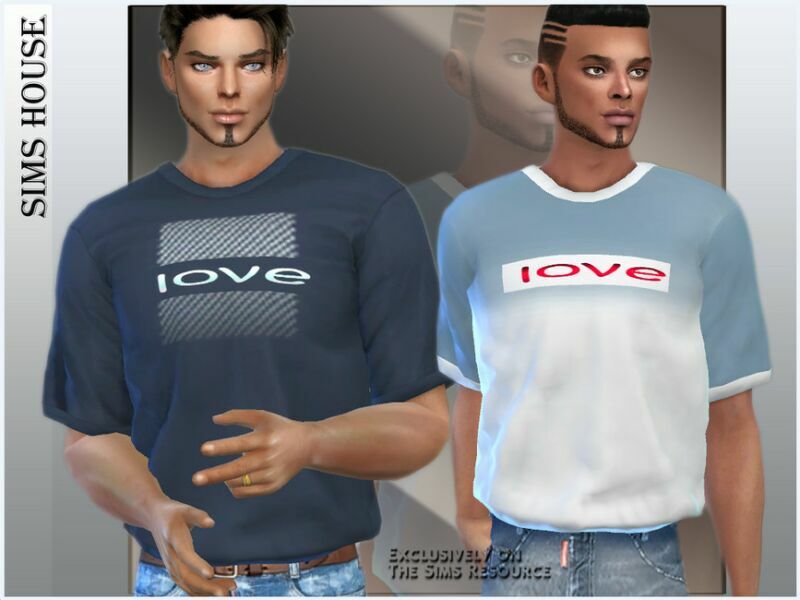 Men’S T-Shirt Love Sims 4 CC