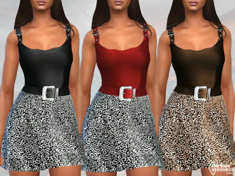 Mesh Floral Skirt Outfit With Blouse By Saliwa Sims 4 CC