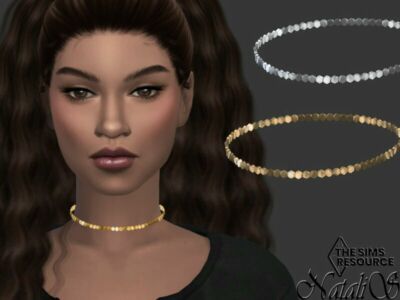 Metal Sequin Choker By Natalis Sims 4 CC