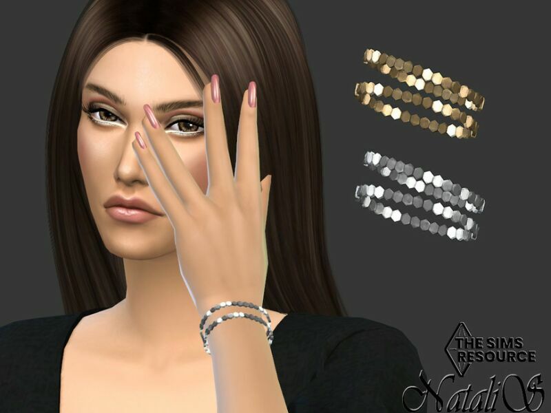 Metal Sequin Double Bracelet By Natalis Sims 4 CC