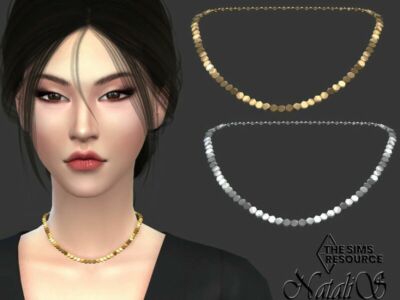 Metal Sequin Short Necklace By Natalis Sims 4 CC