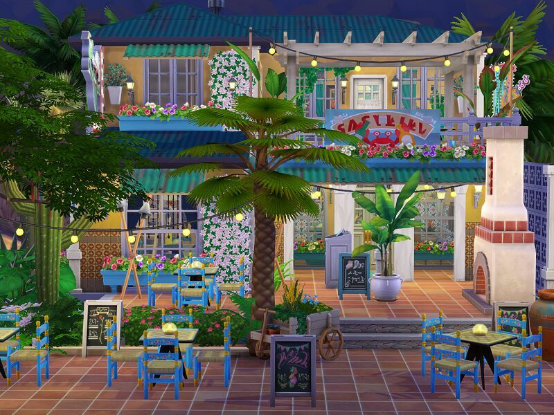 Mexican Style Restaurant – NO CC By Flubs79 Sims 4 CC