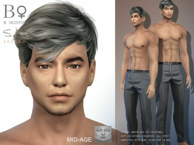 MID AGE Male Overlay Skintones By S-Club Sims 4 CC