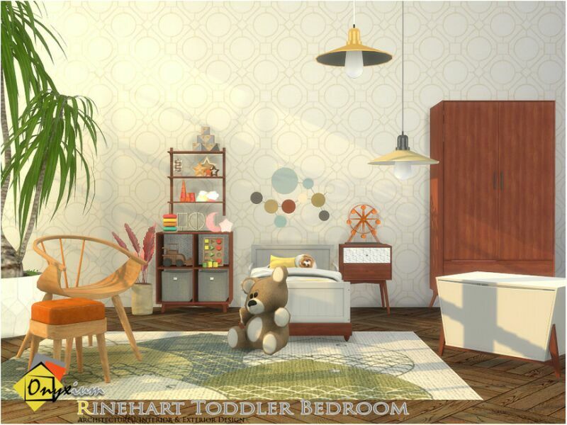 MID Century Modern – Rinehart Toddler Bedroom By Onyxium Sims 4 CC