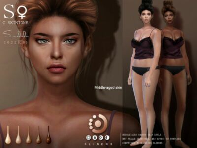 Middle Aged Female Skintones By S-Club Sims 4 CC