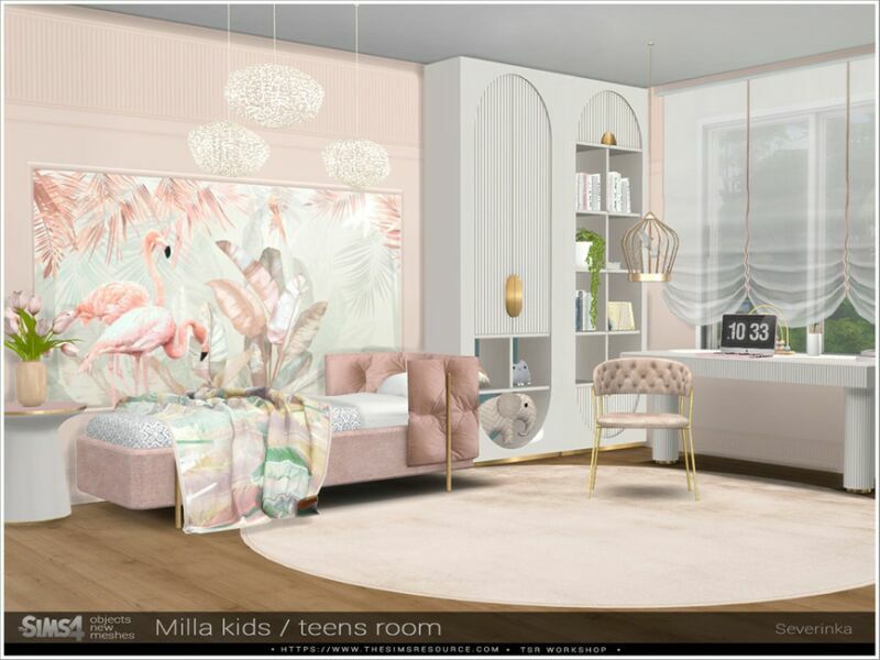 sims 4 cc milla kids teens room by severinka 2