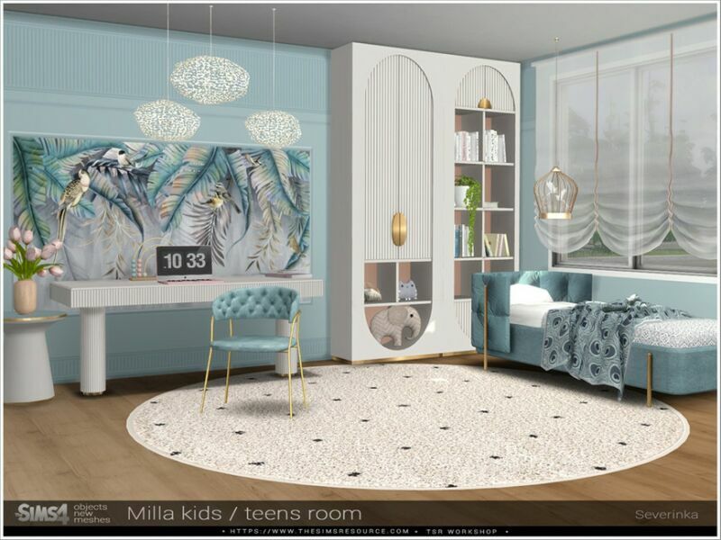 sims 4 cc milla kids teens room by severinka 3