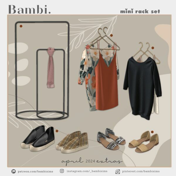 Mini Rack SET By Bambisims Sims 4 CC