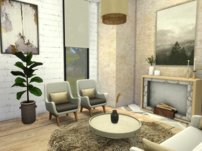 sims 4 cc minimalistic livingroom 3