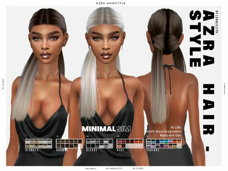 Minimalsim Azra Hairstyle Sims 4 CC