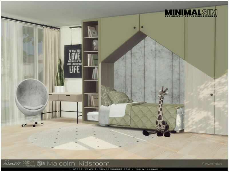 sims 4 cc minimalsim malcolm kidsroom by severinka 3