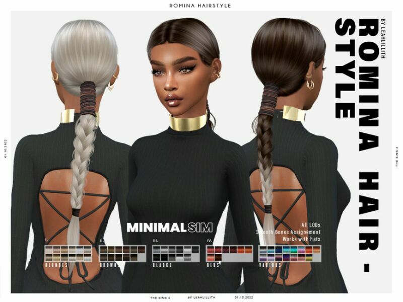 Minimalsim Romina Hairstyle Sims 4 CC