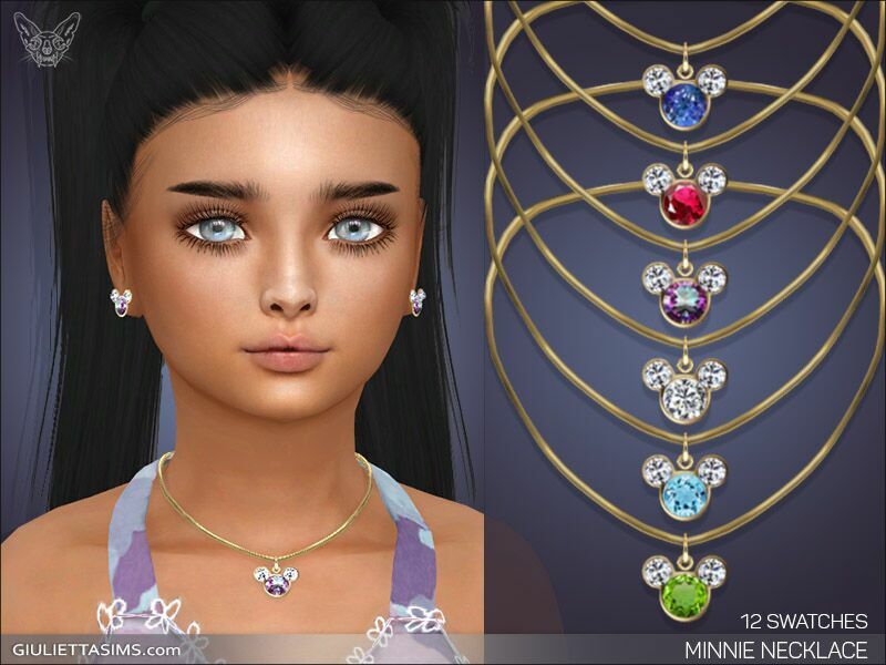 Minnie Necklace For Kids By Giulietta Sims 4 CC