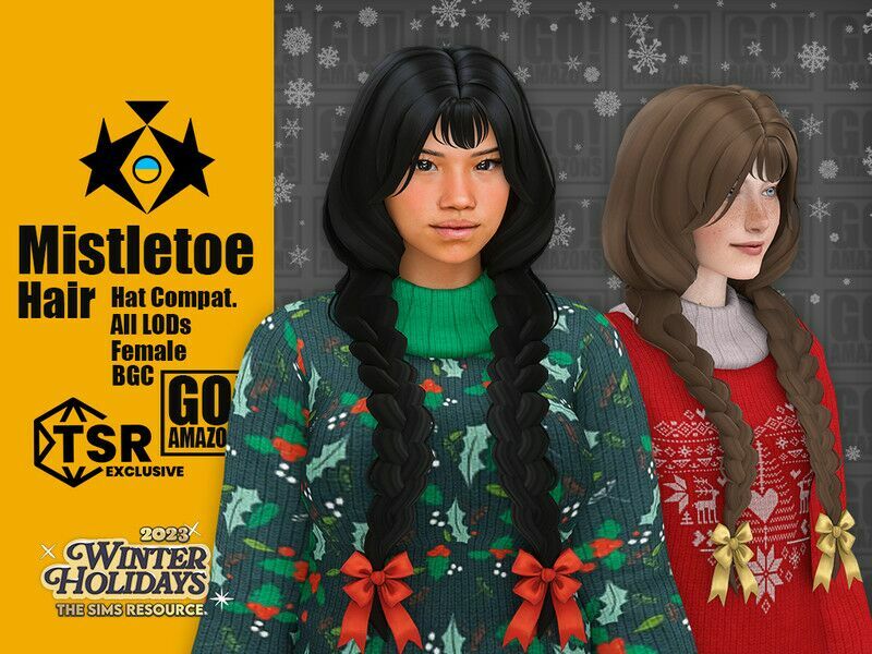 Mistletoe Hair By Goamazons Sims 4 CC