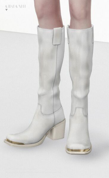 sims 4 cc miumiu cowgirl western long boots by charonlee 2