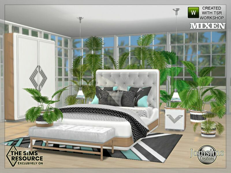 sims 4 cc mixen bedroom by jomsims 2