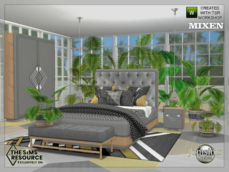 sims 4 cc mixen bedroom by jomsims 3