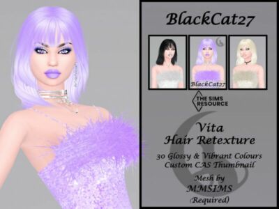 Mmsims Vita Hair Retexture (Mesh Needed) By Blackcat27 Sims 4 CC