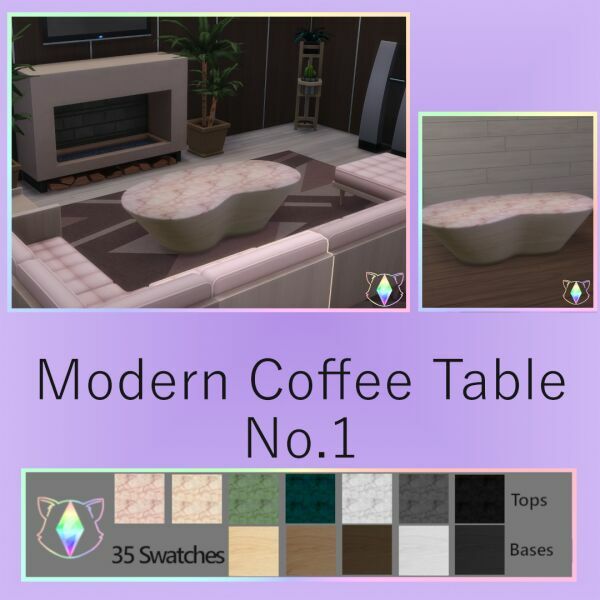 Modern Coffee Table NO.1 By Itiscats Sims 4 CC