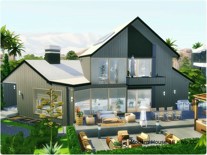 Modern House 18 – NO CC By Jolanta Sims 4 CC