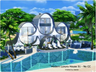 Modern Luxury House 51 – NO CC By Jolanta Sims 4 CC