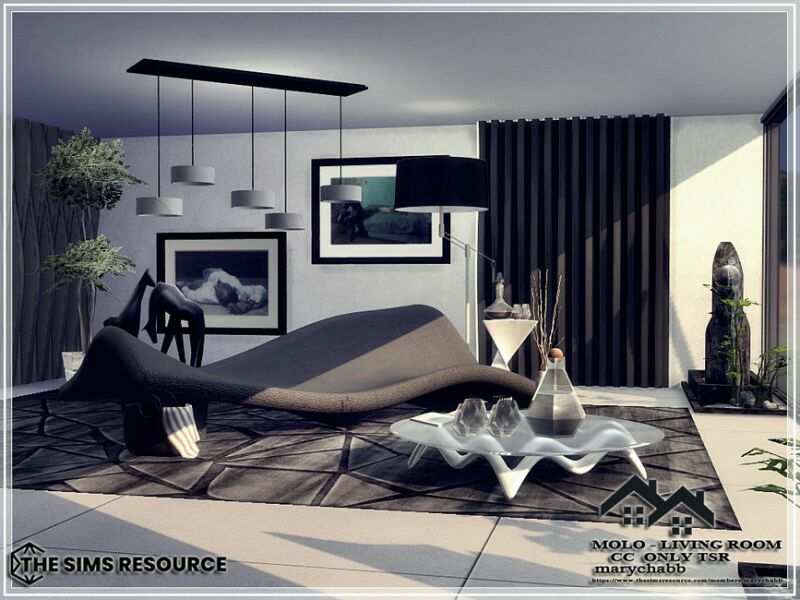 Molo – Living Room – CC Only TSR By Marychabb Sims 4 CC