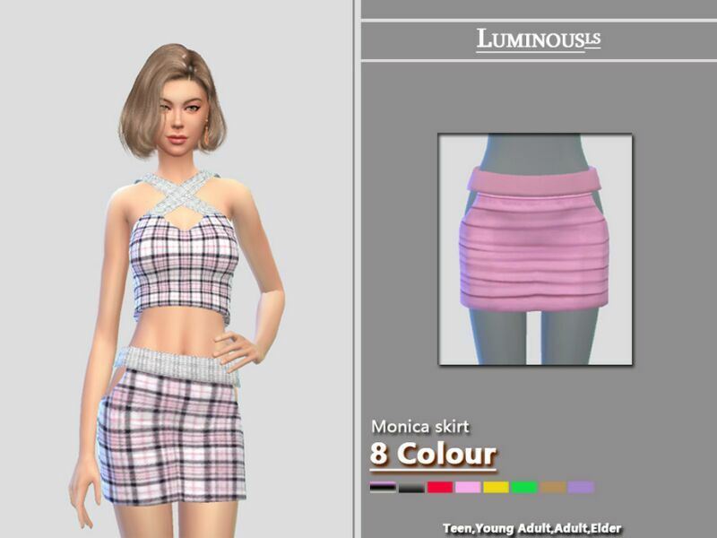 Monica Skirt By Luminousls Sims 4 CC