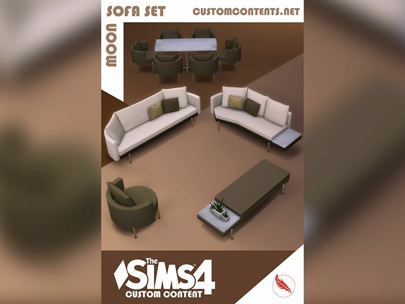 Moon Sofa SET By Mono Sims 4 CC