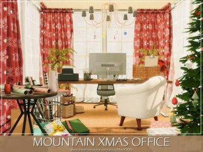 Mountain Xmas Office By Mychqqq Sims 4 CC