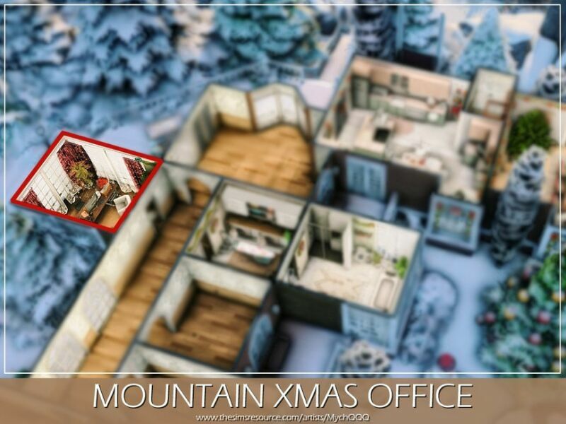 sims 4 cc mountain xmas office by mychqqq 7