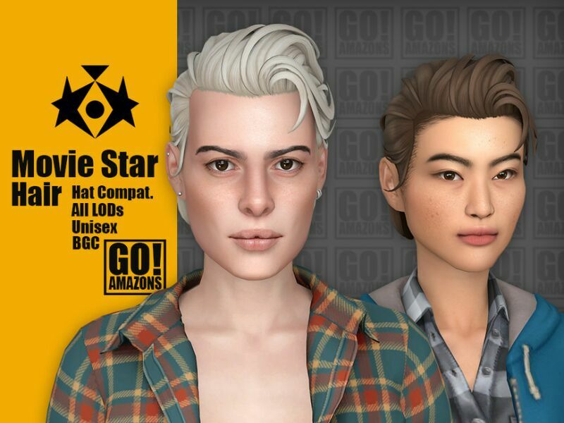 Movie Star Hair By Goamazons Sims 4 CC