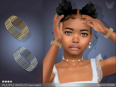 Multiple Bangles Right Wrist For Kids By Feyona Sims 4 CC