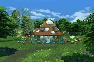 Mushroom Cottage Sims 4 CC