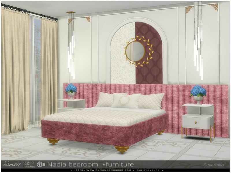 sims 4 cc nadia bedroom furniture by severinka 2