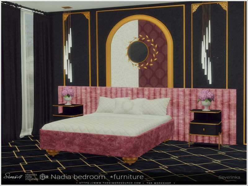 sims 4 cc nadia bedroom furniture by severinka 4