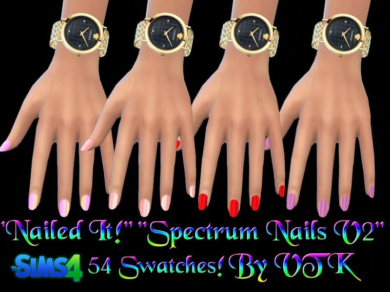 “Nailed IT! Spectrum Nails V2” By VTK Sims 4 CC