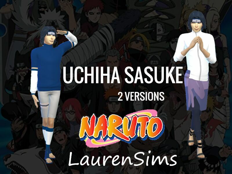 Naruto: Uchiha Sasuke Outfit (2 Outfits) By Laurensims Sims 4 CC